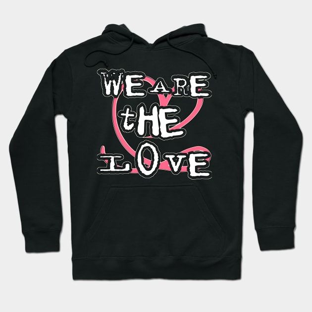 WE ARE THE LOVE: Red, Black, and White Love Hoodie by PopArtyParty